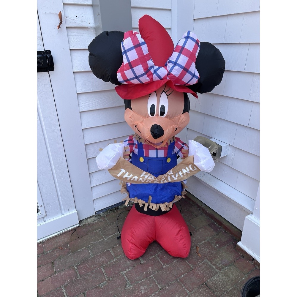 4 FT Thanksgiving Inflatable Minnie Mouse Waterproof 4' Lighted Blow, Fall Yard
